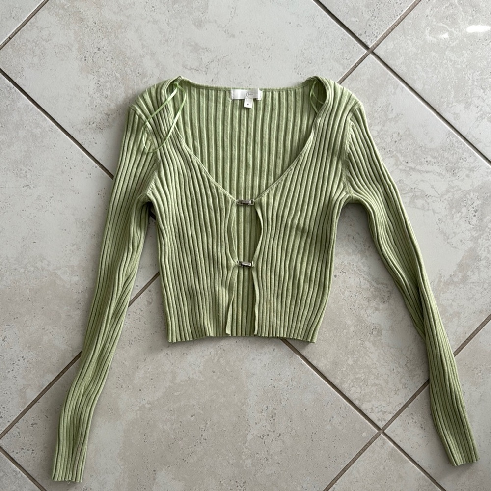 Light Green Ribbed sweater